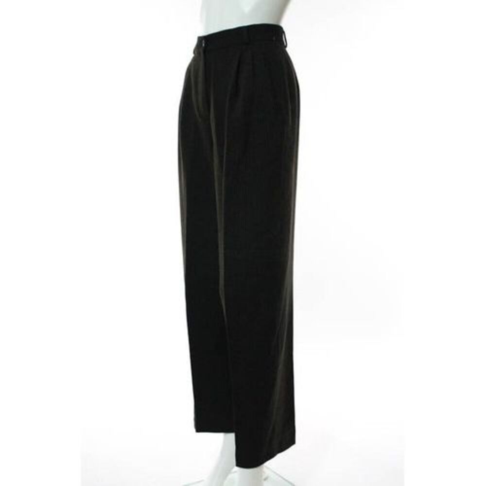 GIORGIO ARMANI Brown Wool Striped Pleated Front Creased Straight Leg Pants Sz 4 - Picture 2 of 6